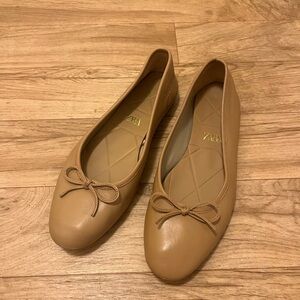 Zara Beige Bow Flats for Women
